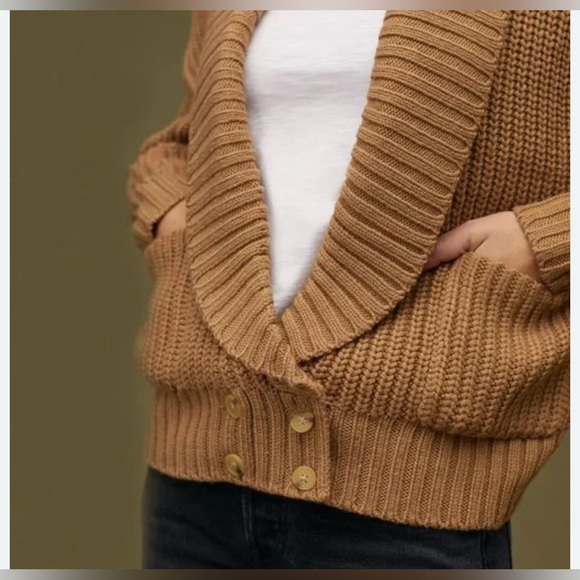 Anthropologie Sweaters - Anthropologie Tan Ribbed Cardigan